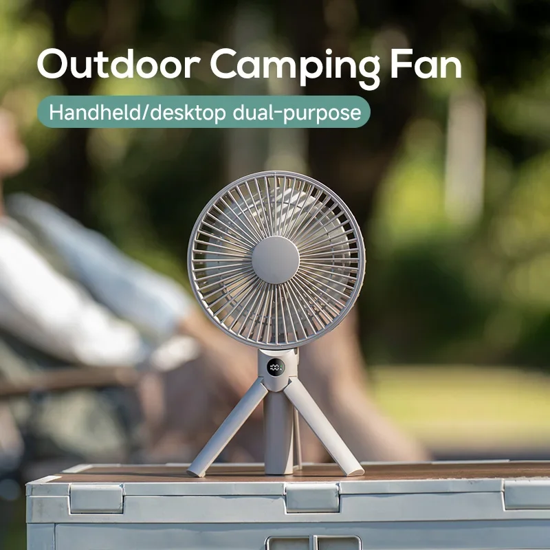 

Portable Foldable Tripod Fan, Handheld Desk USB Rechargeable Mini Fan with 4 Speeds, 180 ° Adjustable for Camping, Office, Home