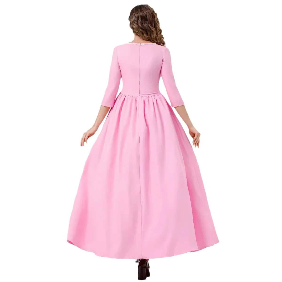 

Взрослый Хэллоуин Средневековый Ренессансный Двор Косплей Костюм Розовый Длинный Доктор Маскарадный Бал Выступление Наряд Традиционный Чи...