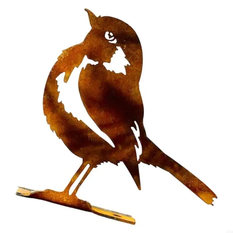 Weather Resistant Casts Iron Bird Sculpture Outdoor Garden Art for Porch 