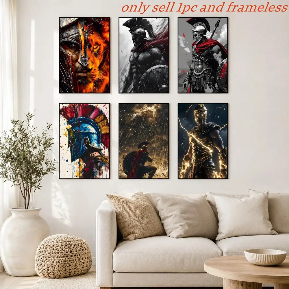 Epic Spartan Hero Poster Prints Cover Painting Wall Art Picture Living Room Home Decor