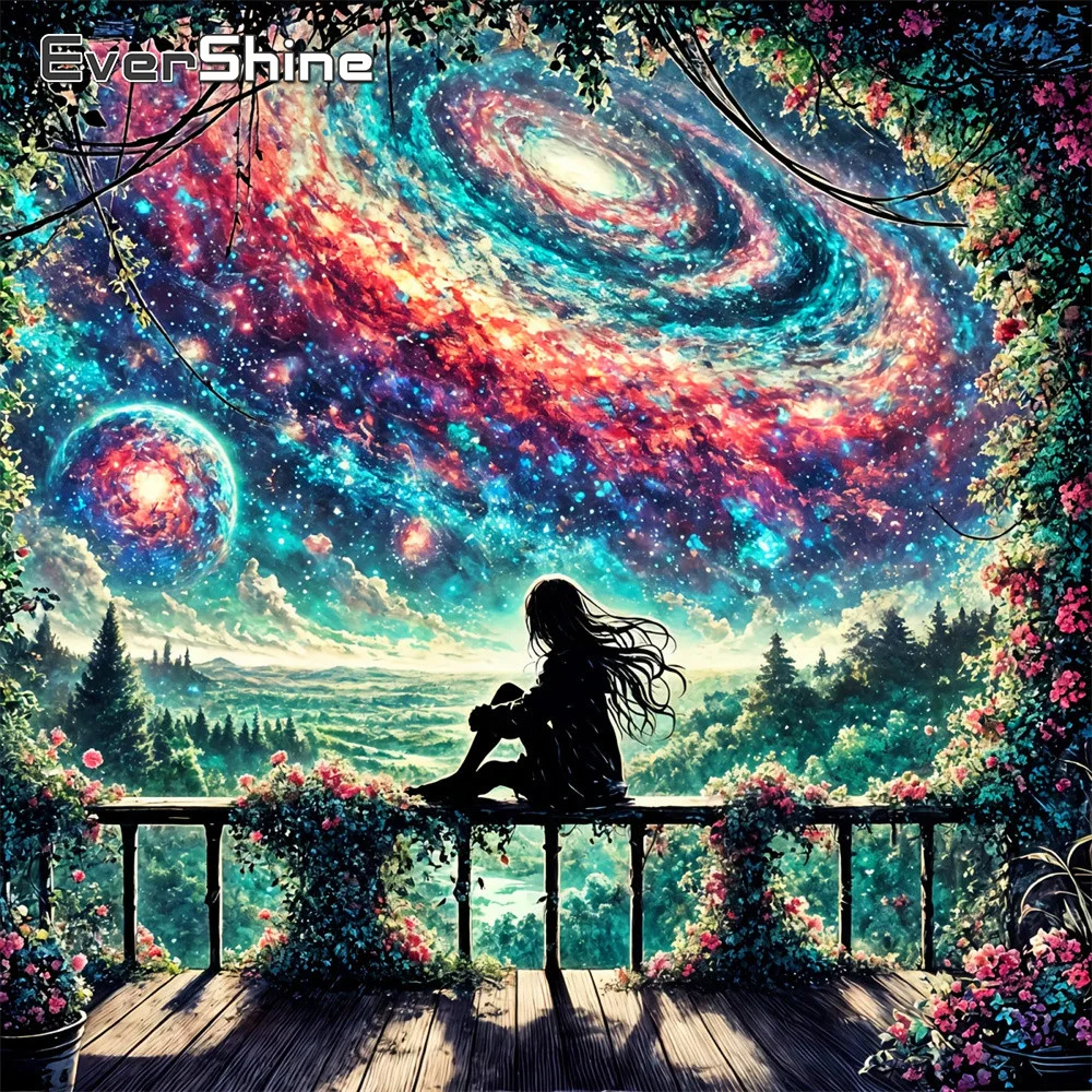 Evershine Diamant-Mosaik Landschaft Vollquadrat-Gemälde Mädchen Bastelset Strass-Bild Stickerei Blumen Handgemachtes Geschenk
