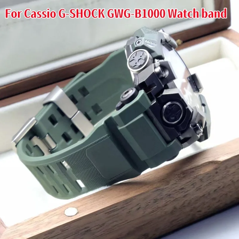 Correa de reloj de resina para Cassio G-SHOCK GWG-B1000, correa de reloj con borde de acero TPU, pulsera suave impermeable para hombre, accesorios para reloj, pulsera