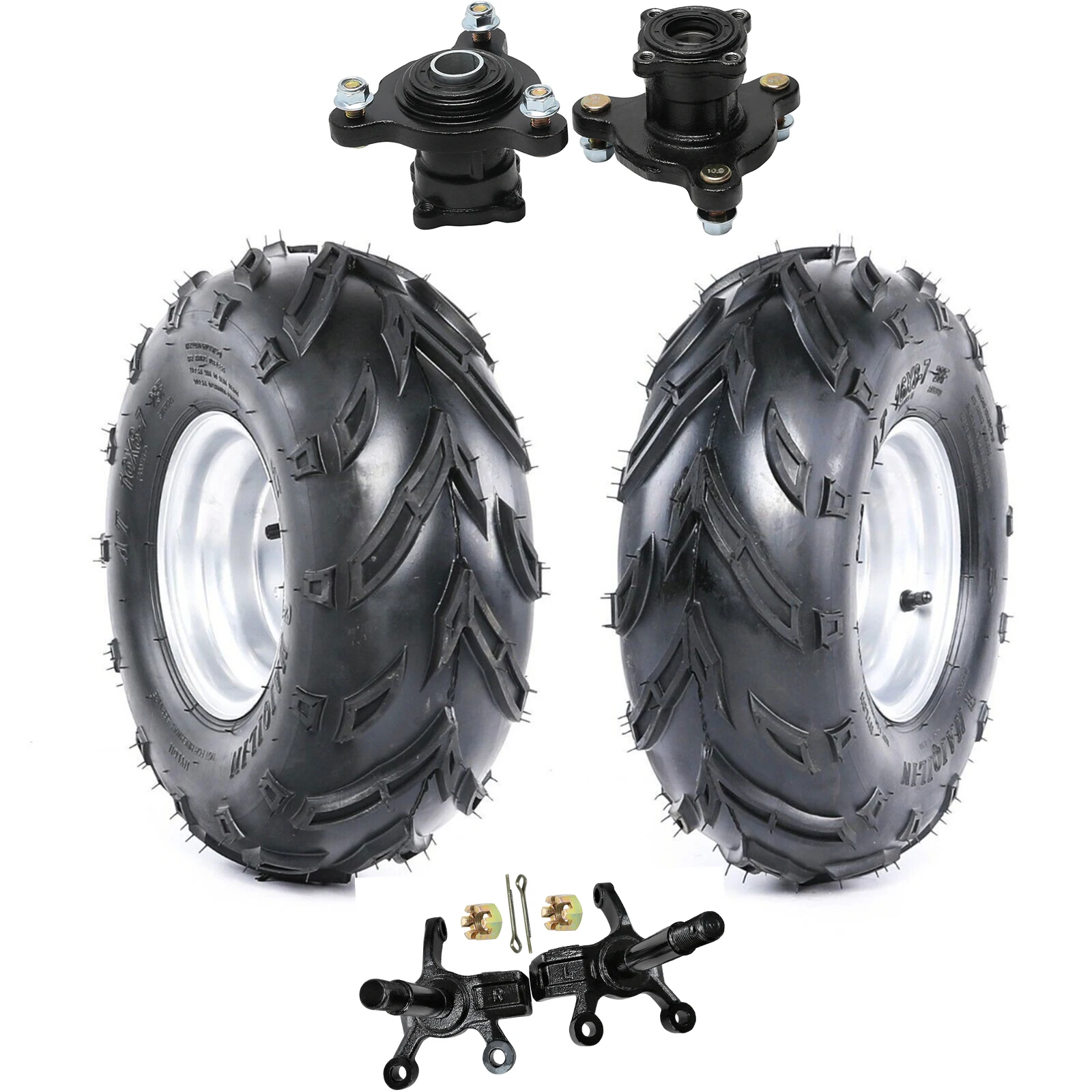 

2 упаковки, 3 болта, 7-дюймовые шины, шины 16x8x7, 160 фунтов, максимальная нагрузка и ступица 17 мм, 110cc 125cc Quad Go Kart ATV Buggy