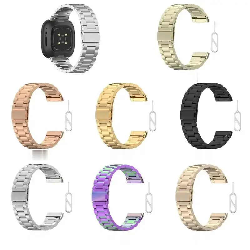 Stainless Steel Strap For Fitbit Sense 2 Metal Watch Band Loop Correa For Fitbit Versa 3 4 Replacement Bracelet Wrist Correa