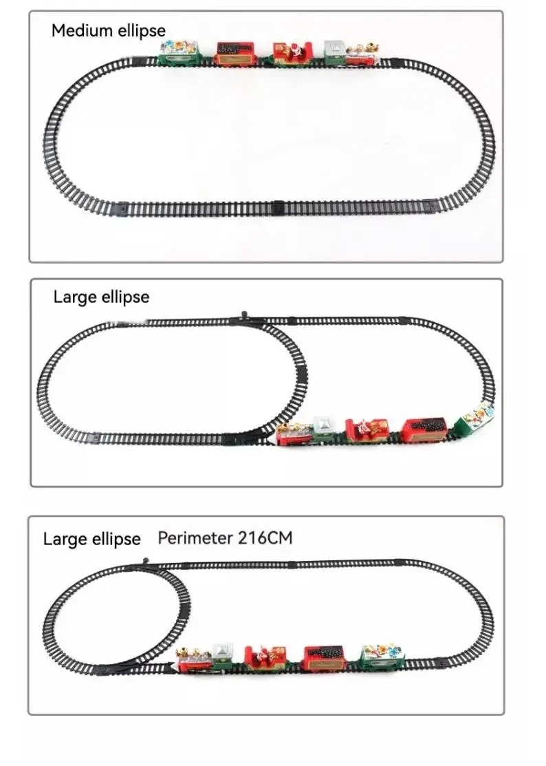 New Kids Train Set  Non Remote Control Model Rail Car Christmas Electric Train Rail Track Trains Gifts For 4+ Year Old Kids