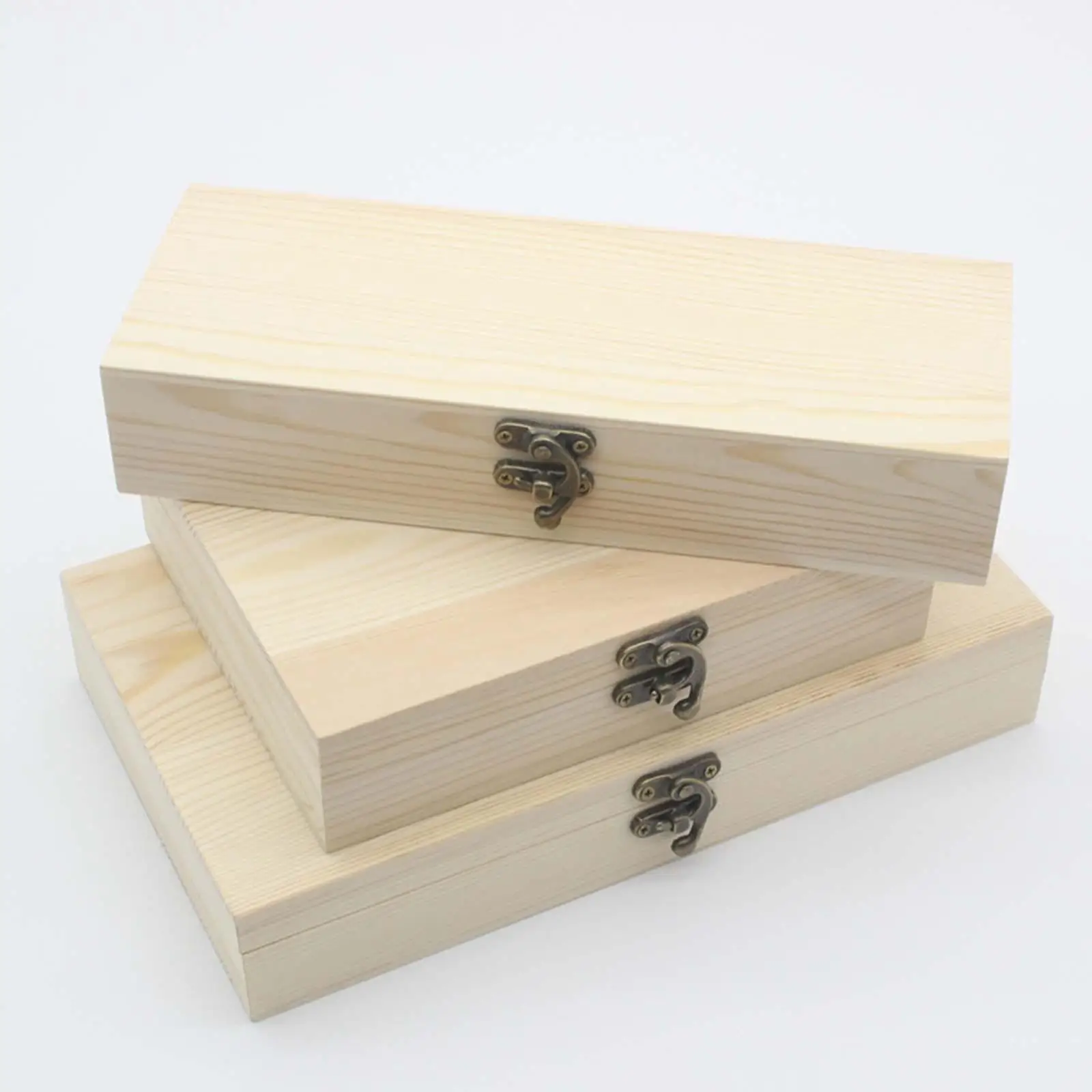 Natural Wooden Box Front Closure Keepsake Keepsake Box Jewelry Box Rectangular