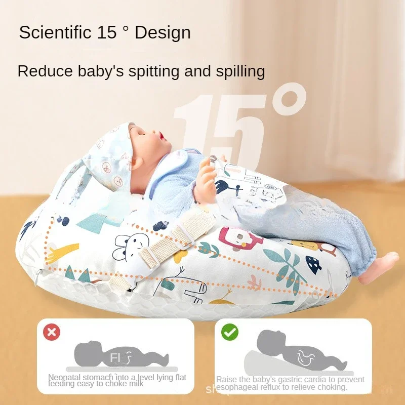 新生児嘔吐防止スロープパッド、新生児授乳用窒息防止スロープ枕、妊婦用授乳補助快適枕