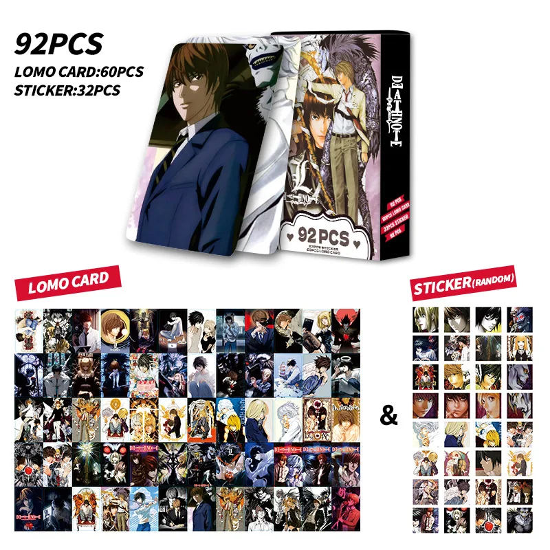 92pcs Anime Dead Diary Graffiti Stickers Lomo Cards Pack Decals Notebook Luggage Greeting Card Bookmarks Collection Card