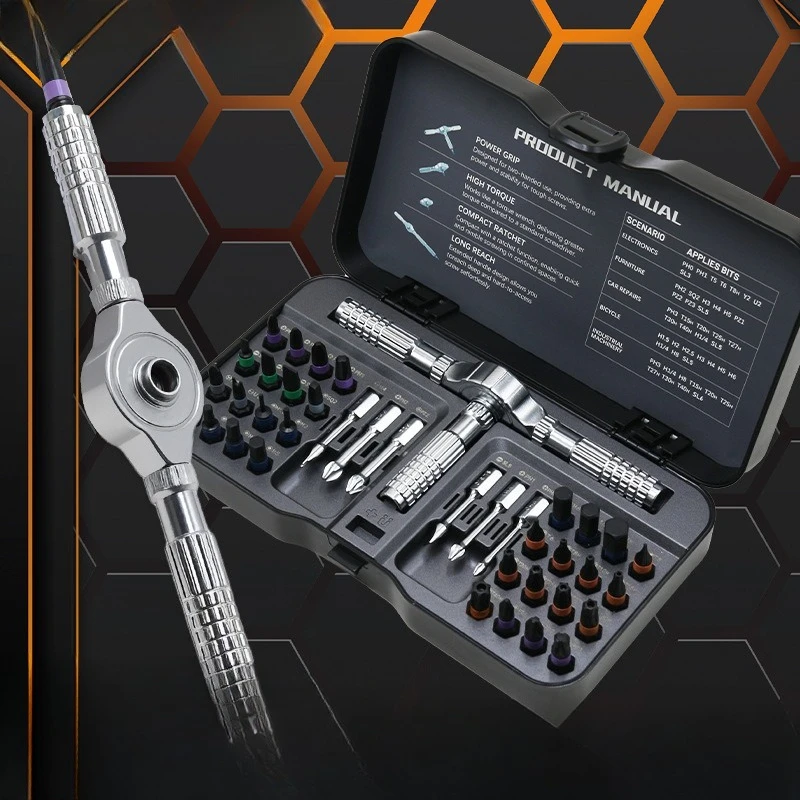 s2-steel-magnetic-screwdriver-40‑in‑1-ratchet-type-multifunctional-household-tool-set-tool