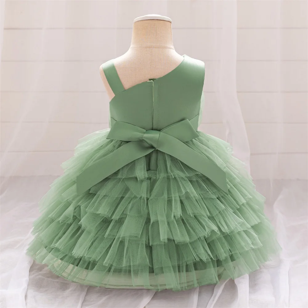 Elegantes lila Blumen-Hochzeits-Prinzessin-Kleid für Mädchen, Baby, Vintage-Spitze, Geburtstagskleid, Kleinkind, Mädchen, Schleife, Sommermode, Kleider – Detail 4