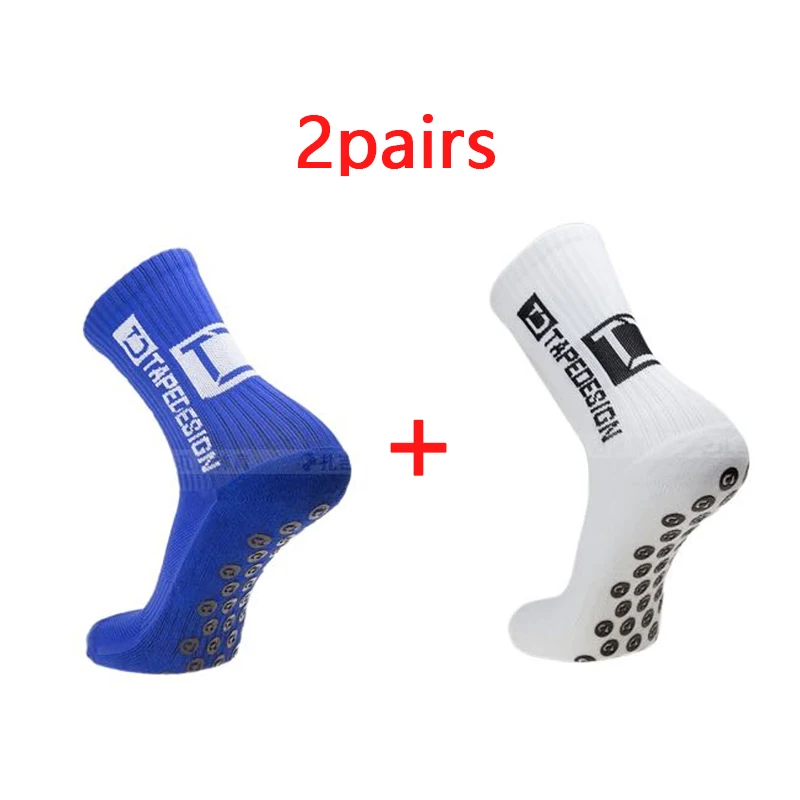 2Pairs New Anti-Slip Football Socks Men Soft Breathable Thickened Sports Socks Running Cycling Hiking Women Soccer Socks