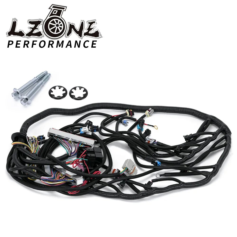 

Engine Wire Harness Kit EV1 Fuel Injector Connector Red/Blue PCM With Fuse Block For 97-04 Chevy Cadillac GMC Hummer LS1 LS6