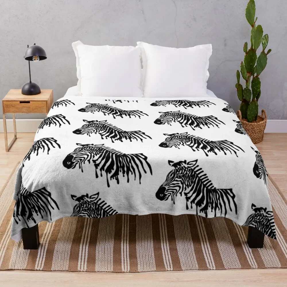 

Drip Paint Zebra Throw Blanket warm winter Hair cosplay anime Single Blankets