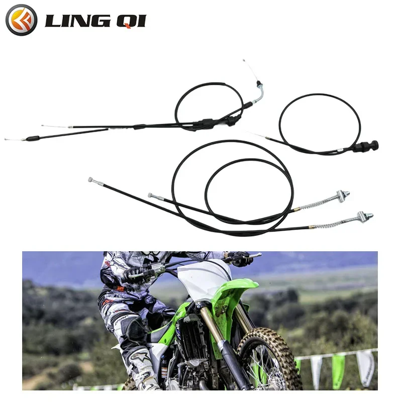 LING QI PW50 Wiring Assembly Push Pull Choke Throttle Cable Throttle Cable Brake Line For  PW50 PW80 Motocross Accessories