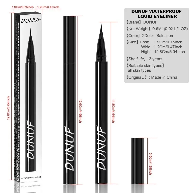 Black Brown Liquid Eyeliner Pencil Ultra-fine 0.01mm Quick Dry Eyeliner Pen Long-lasting Waterproof Eyeliner Makeup for Women