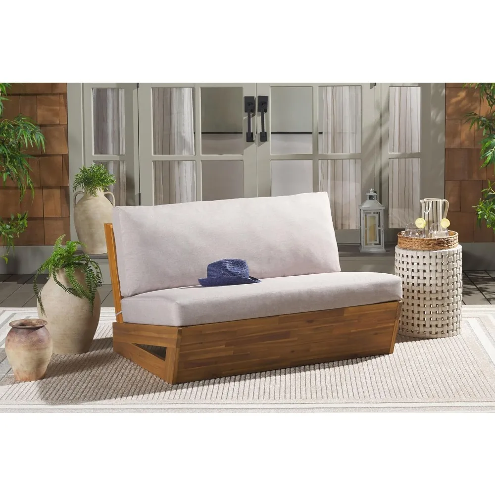 

Outdoor Collection Dune Natural/Light Grey Solid Wood Sofa