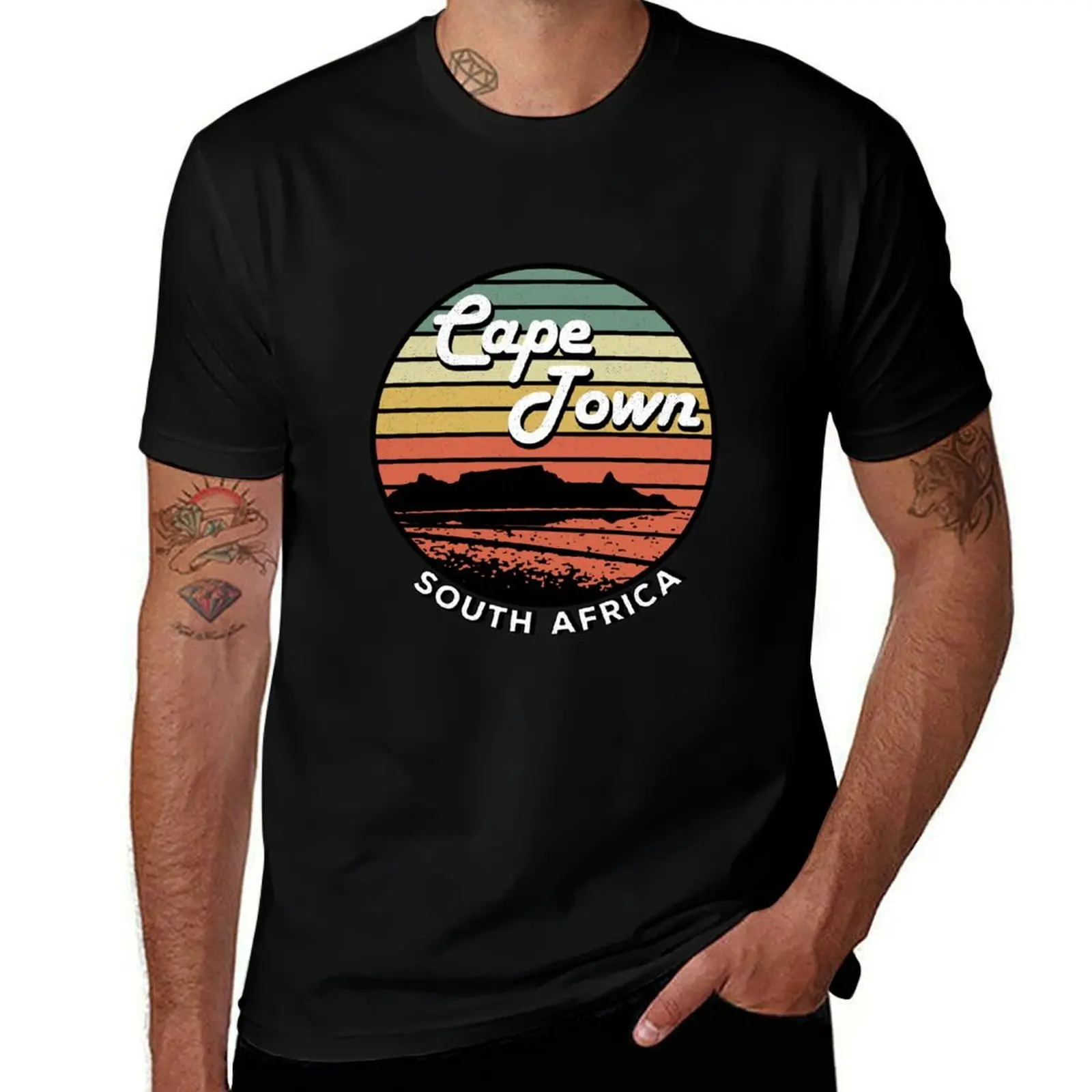 Cape Town Table Mountain South Africa Vintage T-Shirt anime t shirts for man t shirt man cotton T-shirt