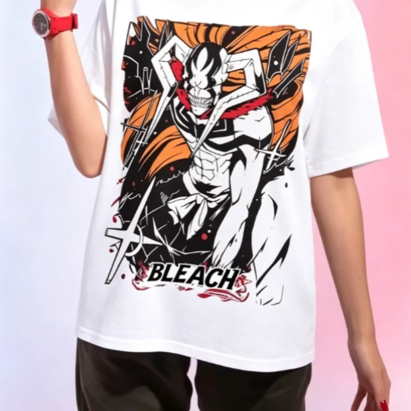 BLEACH Ichigo Vasto Lorde T Shirt Men Women Anime Tee Manga Print Harajuku Streetwear Casual Short Sleeve Unisex T-shirt Top