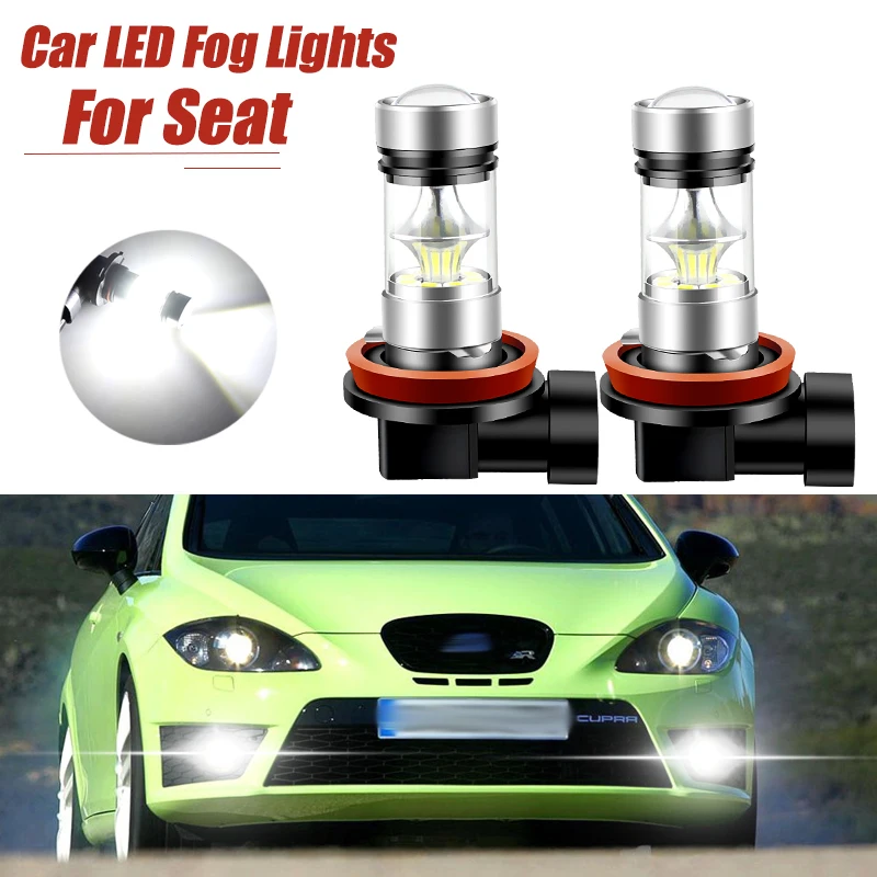 2pcs LED Fog Light Blub Lamp Canbus H8 3000lm For Seat Toledo MK4 KG 2012-2019 Leon MK3 5F 2013-2018 Ibiza 4 5 MK4 MK5 2013-2020