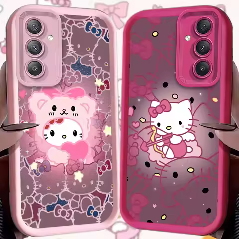 Cute Anime Hello Kitty Phone Case For Samsung Galaxy A56 A36 A26 A16 A06 A15 A25 A35 A55 5G S25 S24 S23 Ultra S22 S21 Plus FE