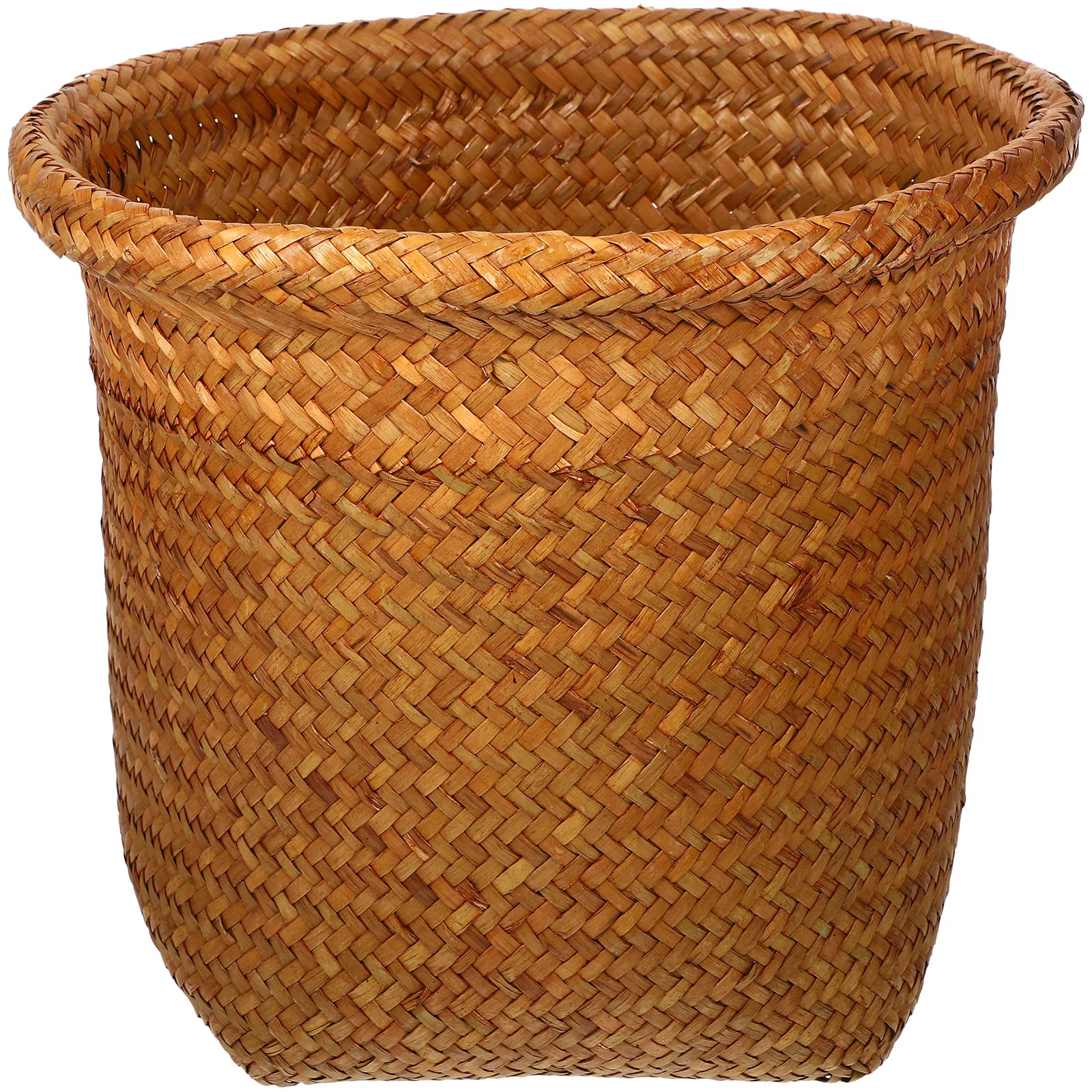 

Laundry Basket Rattan Woven Desktop Household Storage Trash Can Container Sundries Baskets Multipurpose Plant