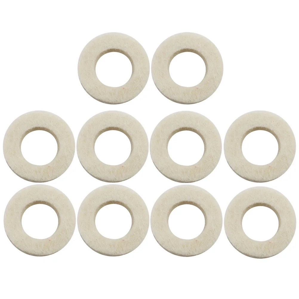

10pcs Trumpet Felt Washers White Cotton Pads For Key Protection Durable Smooth Lightweight Trumpet Instrument Accessory