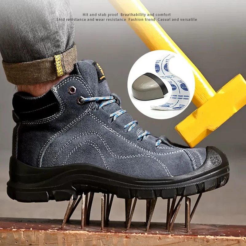 Construction Men Work Shoes Anti Scald Welding Shoes Puncture-Proof Safety Shoes Men Boots Indestructible Shoes Wear-resistant