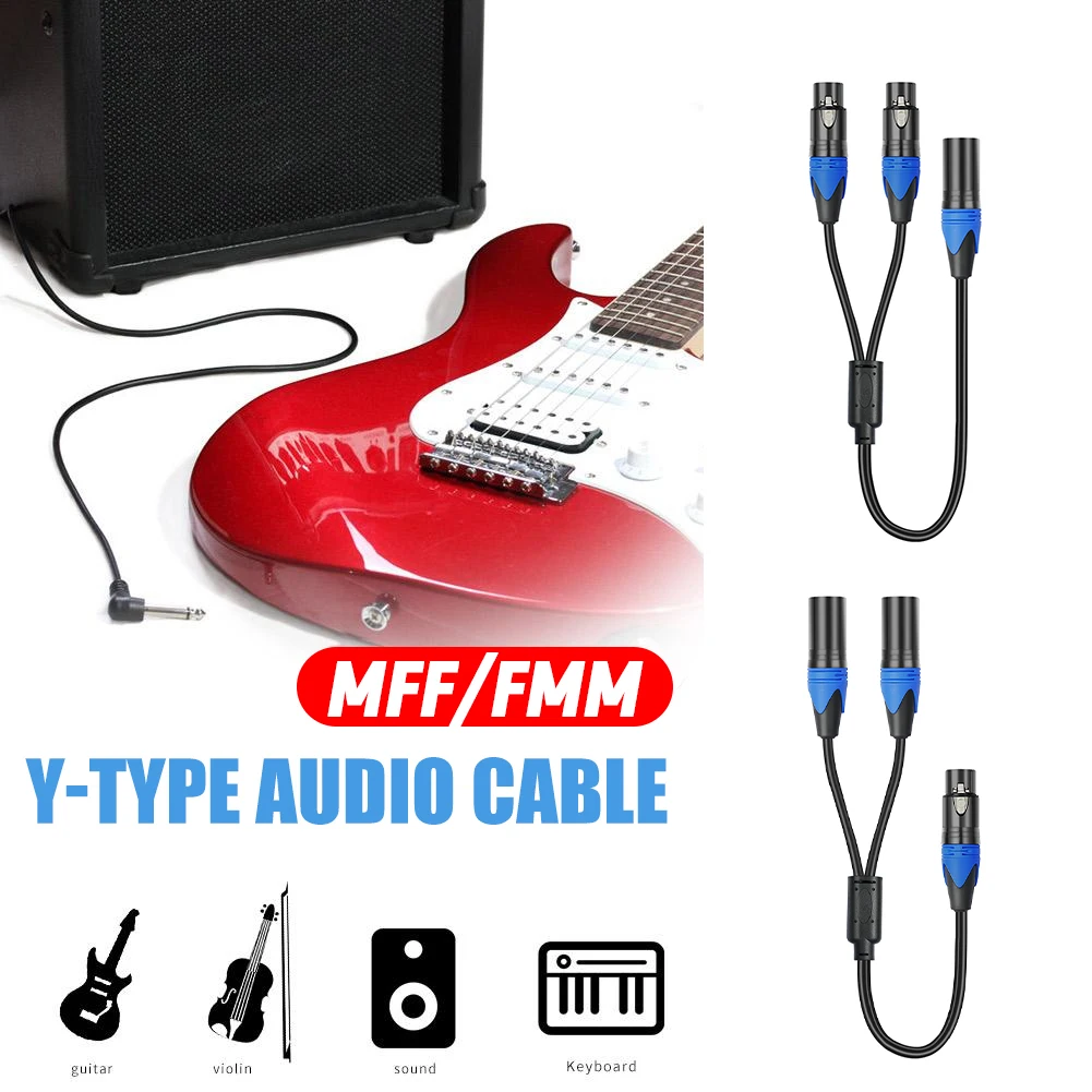 50 cm 1 XLR Buchse auf 2 XLR Stecker XLR Y Splitter Kabel Buchse auf 2 Stecker XLR Y Kabel Mikrofon Splitter Kabel für Mixer