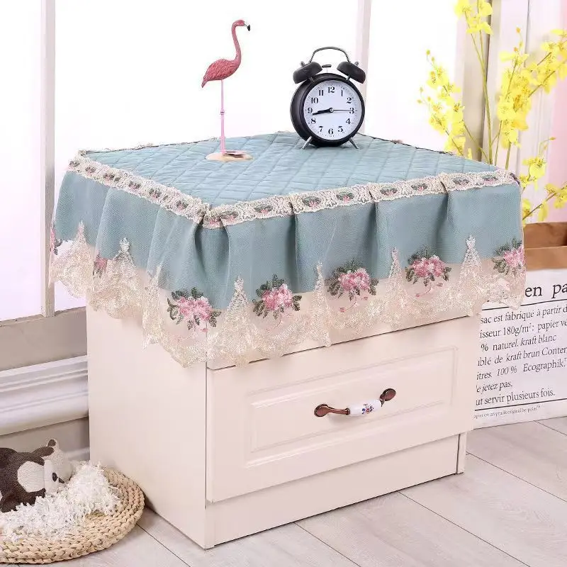 All-Purpose Covers Bedroom Bedside Cupboard Non-slip Dust-proof Floral Lace Luxury Nordic Small Table Cloth Furniture Home Decor