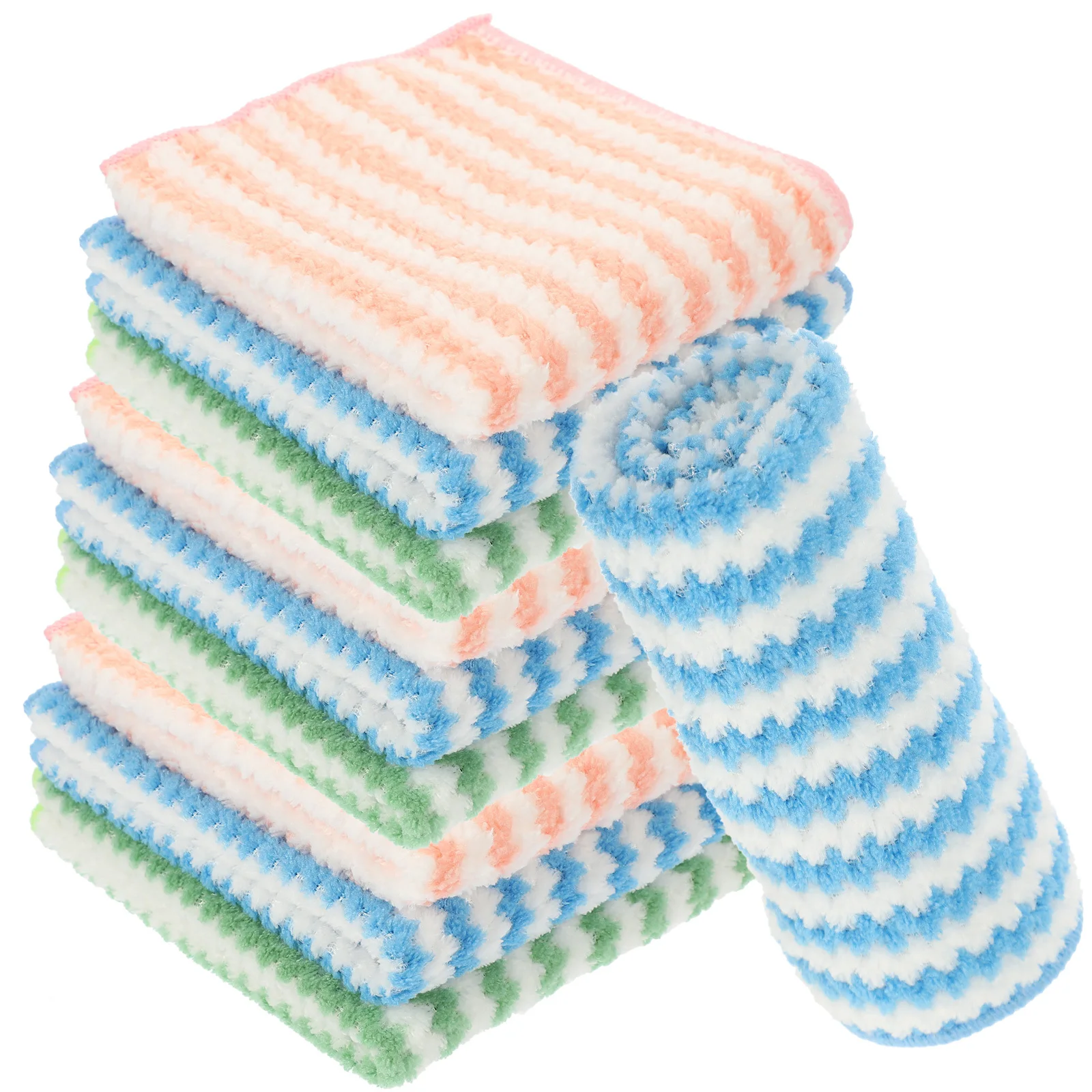 

10pcs Dish Cloth Microfiber Kitchen Towel Washable Absorbent Cleaning Rag For Sink Tableware Versatile Wear-Resistant Supple