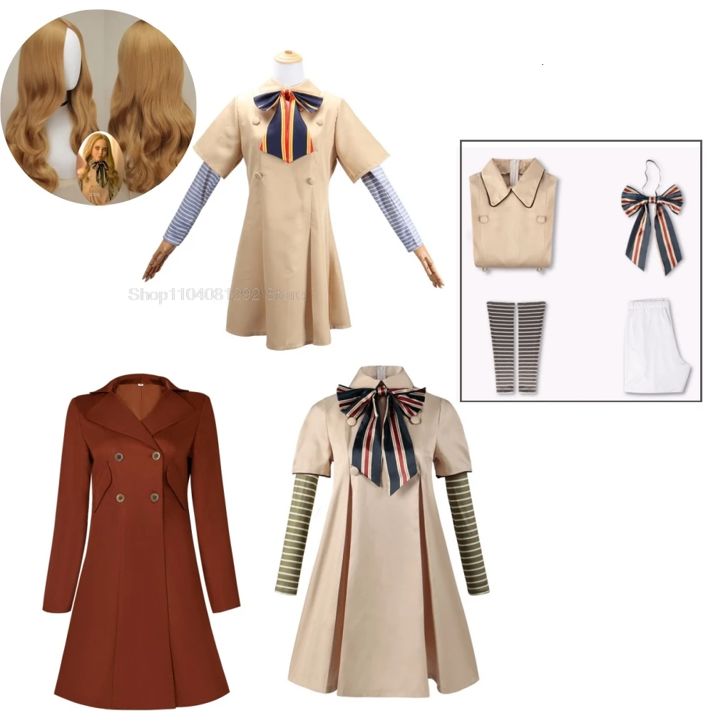 Megan cosplay costume, American horror movie female lead adult and child same style dress complete set of cosplay costumes