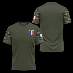 France Army Sport Camouflage Men T Shirt Commando 3D Breathable Short Sleeve Tactical Shirts Men's Clothing Top Tees