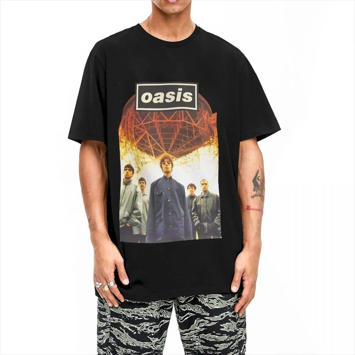 O-Oasis T-Shirt Mens gallagher singer Y2K Fun Cotton T-Shirts Beach Crew Neck Harajuku Tees Loose Oversized Tops