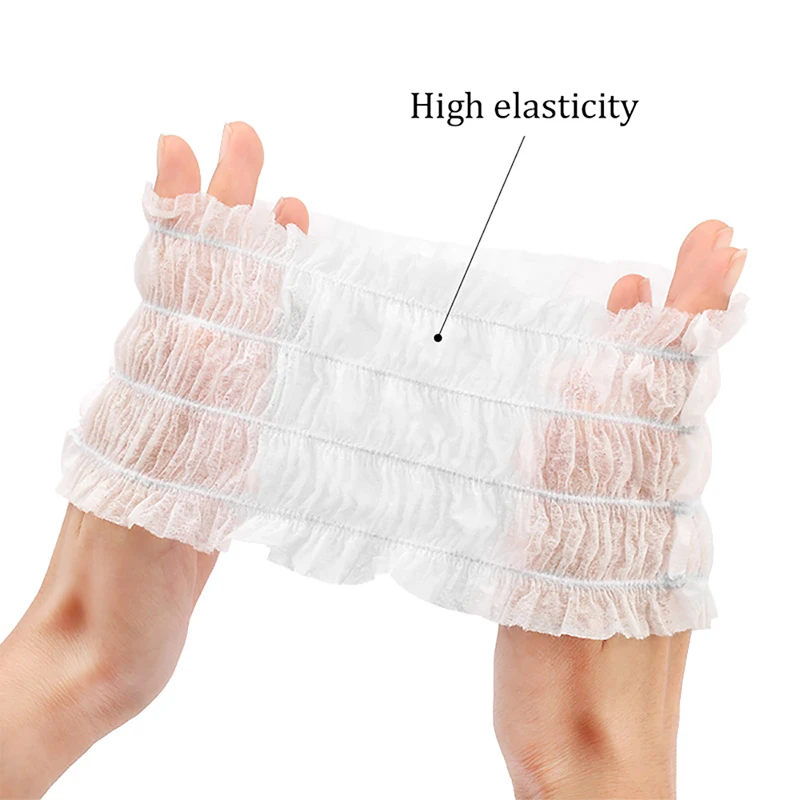 100PCS Disposable Non Woven Headbands Spa Salon Facial Hair Band Soft Stretch Skin Care for Women Girls Makeup Bathroom Supplies