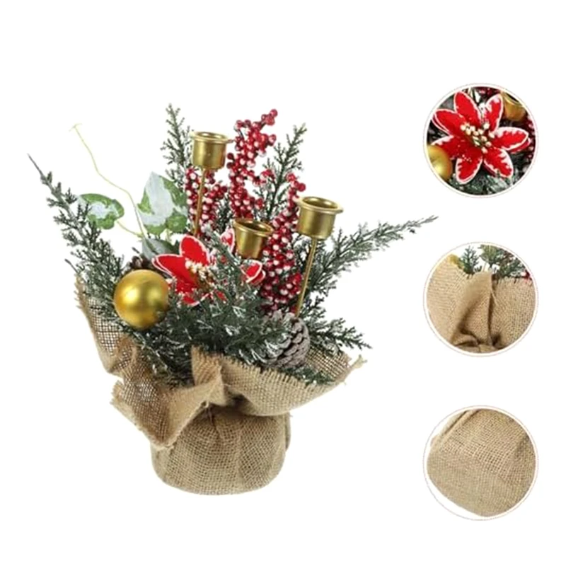 1 PCS Christmas Candle Holder Centerpiece Festival Home Decoration With 2 Candle Holders B