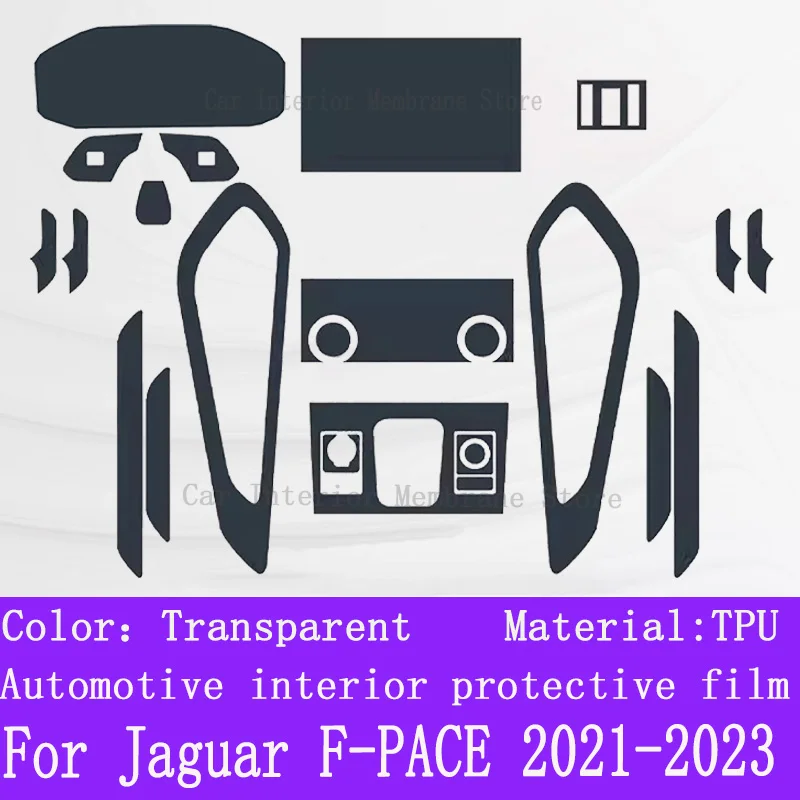 For Jaguar F-PACE FPACE 2021-2023 TPU Transparent Protect Film Interior Sticker Center Console Gear Navigator Door Car Accessory