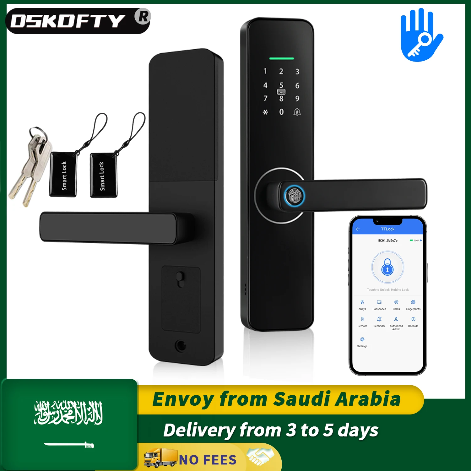 Do Saudi Arabia TTLOCK bluetooth Intelligent door lock fingerprint locks digital electronic door lock smart for home house