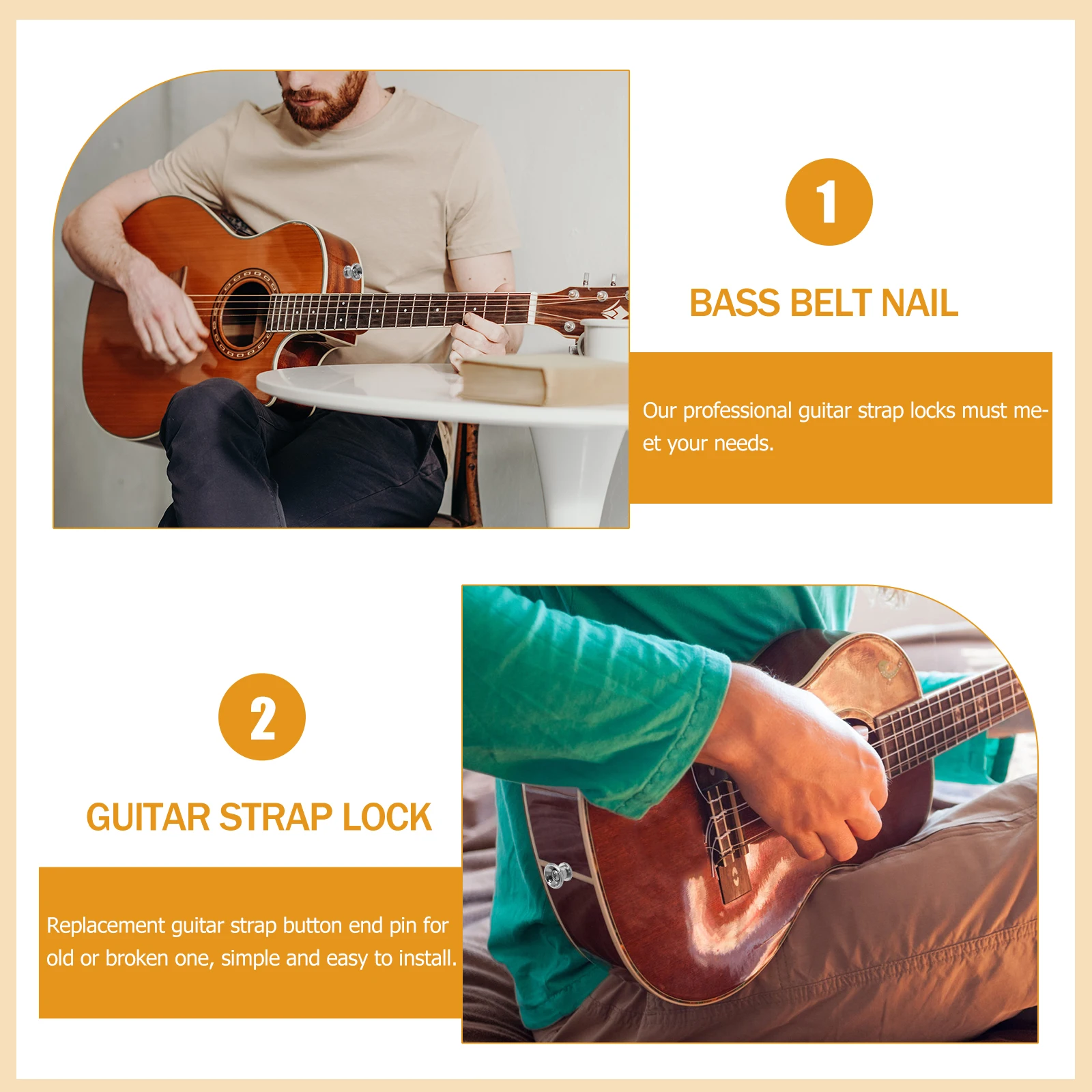 

15pcs Guitar Strap Buttons Metal Blue Electric Bass Accessories Durable Anti Slip Easy Install Straps Locks Pins