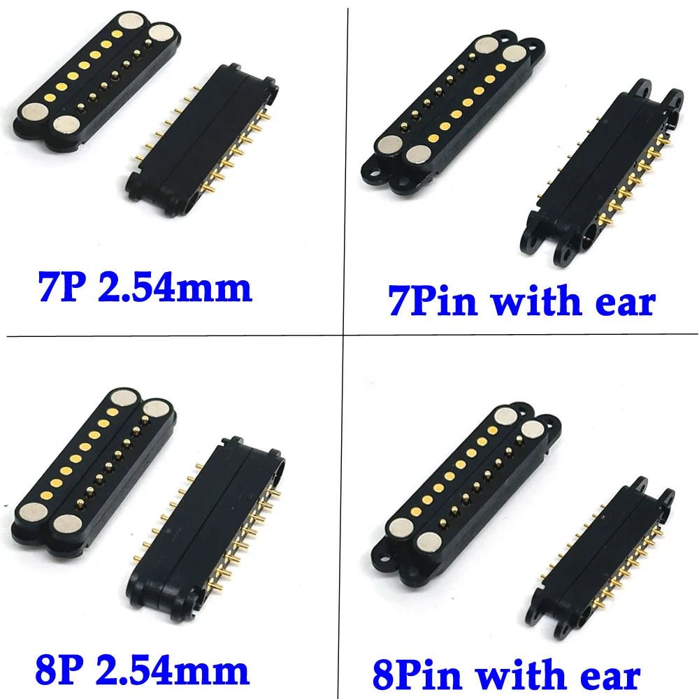 

1Pair Spring Loaded Connector Pogo Pin 2/8Pin 2.8MM 2.54MM Pitch PCB Vertical With Plug-in Panel Mount Single Row Strip