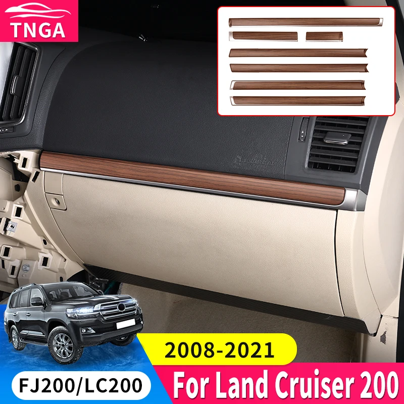 

For Toyota FJ Land Cruiser 200 LC200 J200 2008-2021 Wood Grain Dashboard Trim Kit Replacement Auto Interior Modifying Tuning LHD