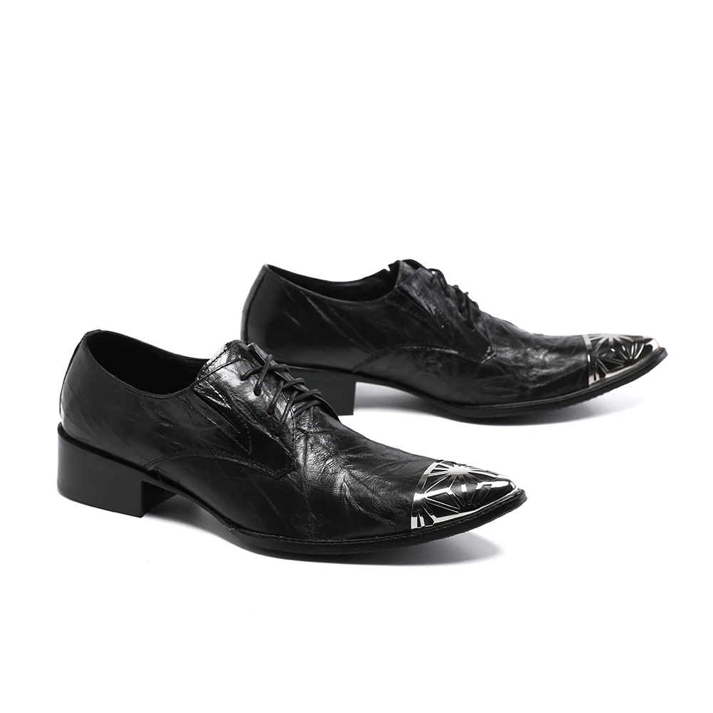 

Social Man Point Toe Lace Up Formal Shoes Classic Black Formal Derby Shoes Italian Men Cow Leather Party Brogue Shoes Plus Size