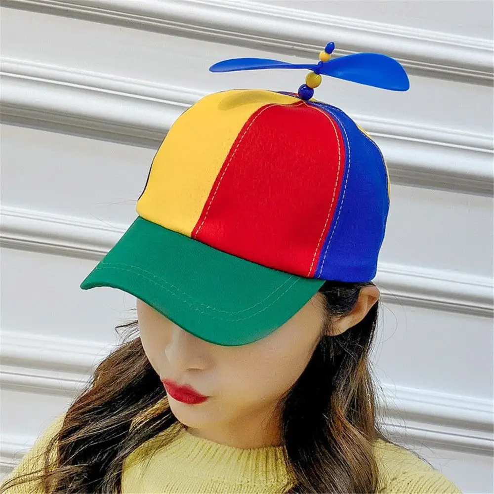 Bamboo Dragonfly Rainbow Sun Cap Funny Adventure Dad Hat Snapback Hat Helicopter Propeller Design for Kids Boys Girls Adult