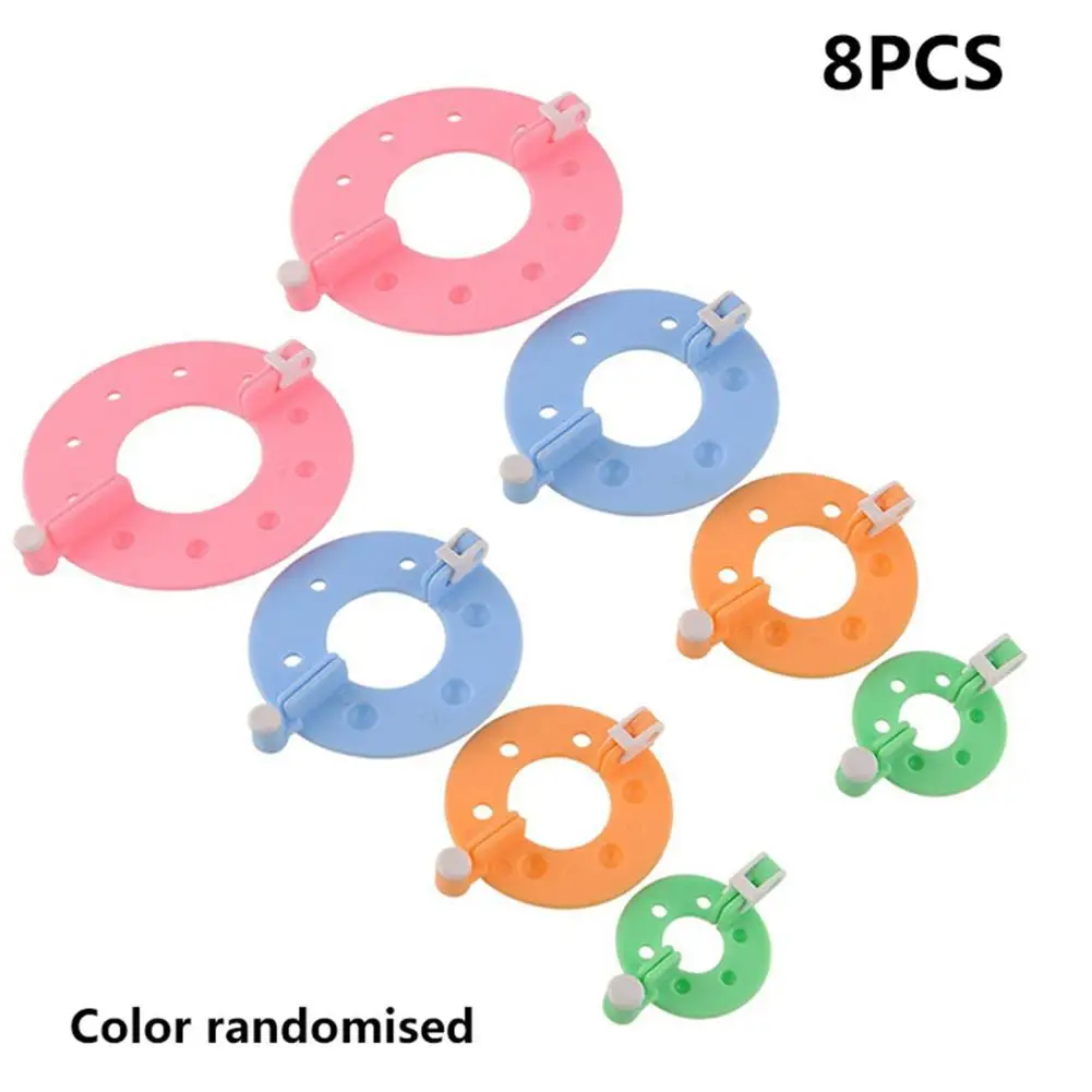8 stücke Wolle Ball Maker Gestrickte Werkzeuge Garn Pompon Wolle Plüsch Ball Set Flusen Ball Wolle Ball Produktion Werkzeuge Pompons DIY Woolen Werkzeug – Detail 1