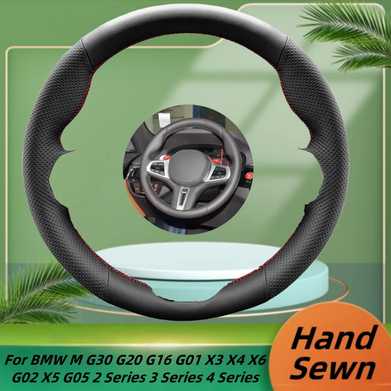 

Car Steering Wheel Cover Hand-Sewn Microfiber Leather For BMW M G30 G20 G16 G01 X3 X4 X6 G02 X5 G05 2 Series 3 Series 4 Series
