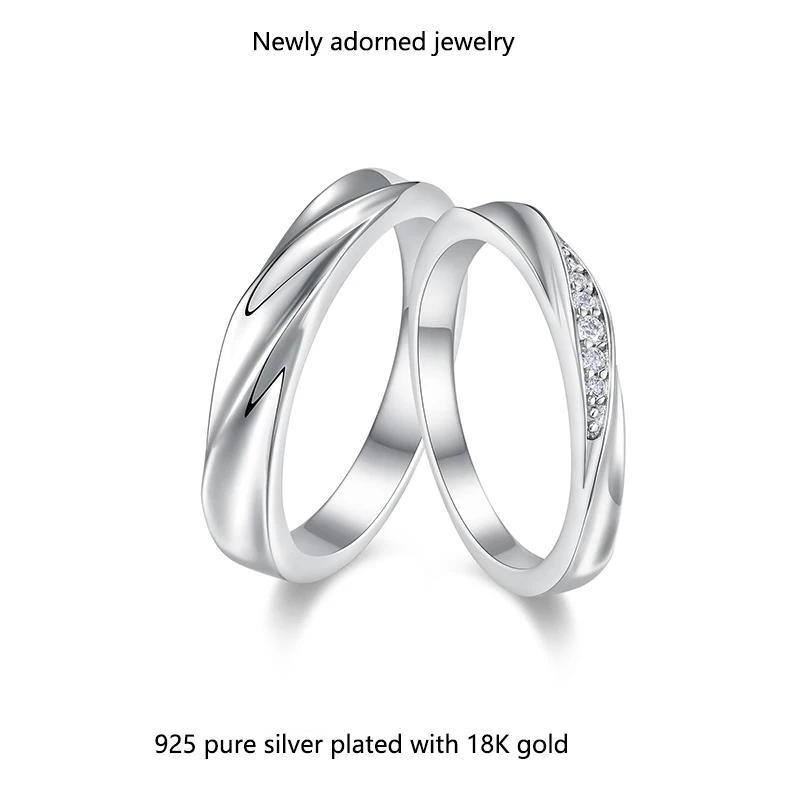 

Simple and luxurious sterling silver ring with a small moissanite stone, suitable as a couple's ring for Valentine's Day.