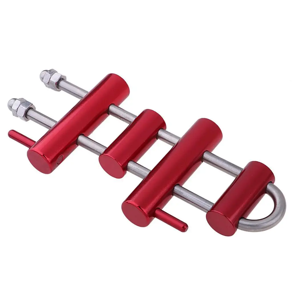 

Aluminum Rock Climbing Rack Descender Rappelling Descending Gear 4 Bar Red