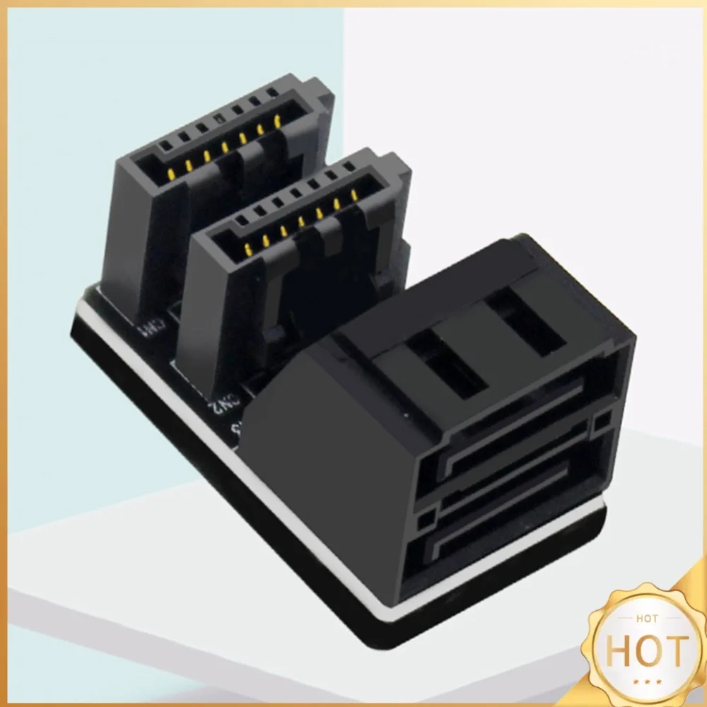 2 SATA 7Pin Adapter Converter Plug and Play 2 SATA 7Pin Male To Female Converter for Motherboard Desktop for Computer SSD HDD