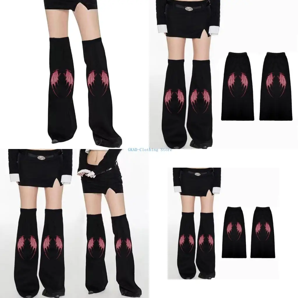

N0PE Womens Flared Long Leg Socks Leg Warmers Harajuku Leg Cover Stockings Streetwear