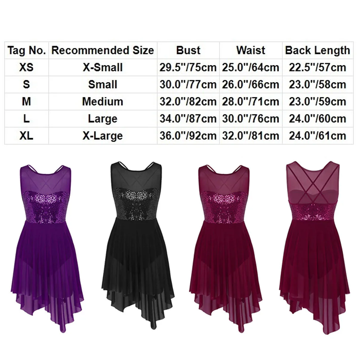 Women Shiny Sequins Gymnastics Leotards Halter Sleeveless Tutu Ballet Figure Skating Dress Lyrical Dance Costumes