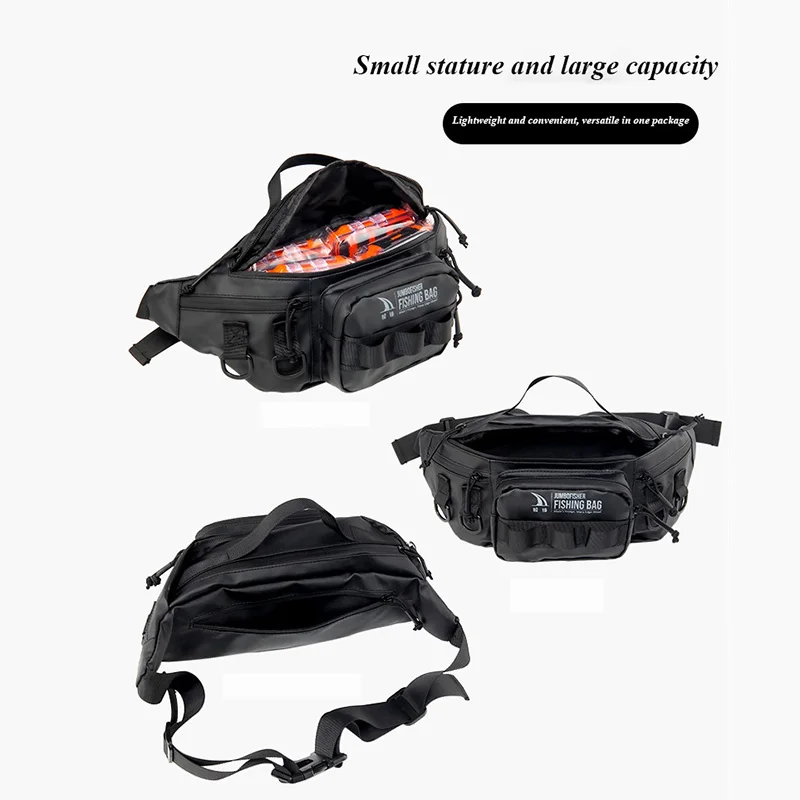 Waterproof Fishing Lure Waist Bag High-Capacity Fly Fishing Tackle Box Shoulder Bag